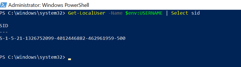 Get SID details in PowerShell