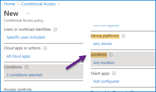 Set conditions to build a Conditional Access policy