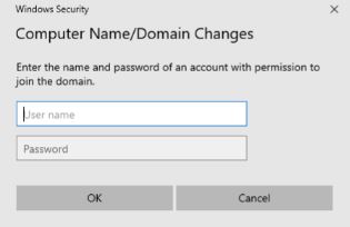 enter credentials for domain join