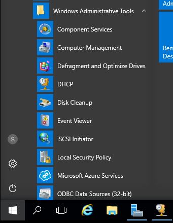 DHCP Management Console from Start Window