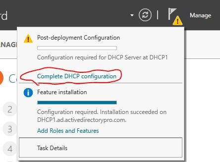 Post Installation DHCP Server