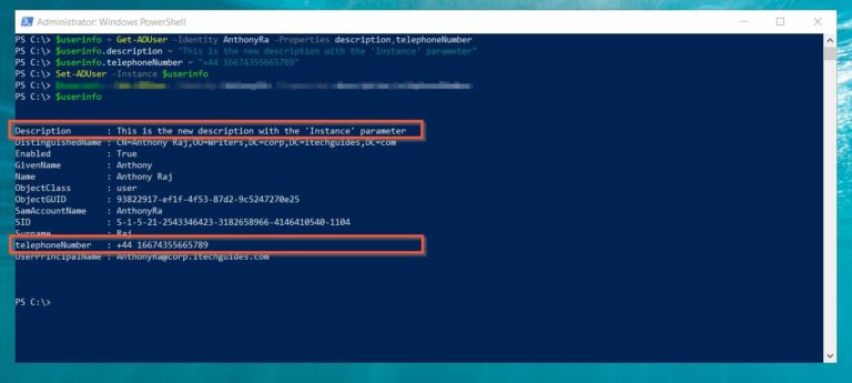 Top 5 Active Directory Powershell Scripts for Active Directory (Users / Groups). Use Set-ADUser with the Instance parameter