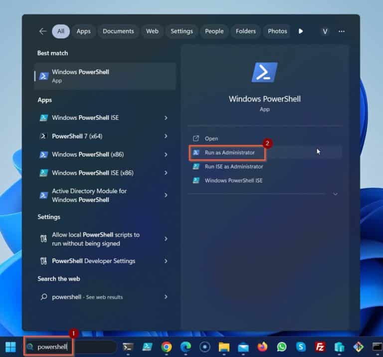 Connect-AzureAD – How to Connect to Azure AD using Powershell step 1 - Run PowerShell as Administrator