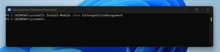 Install-Module -Name ExchangeOnlineManagement