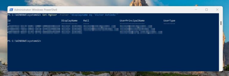 Use Get-MgUser to Find Azure AD Users with a Specified DisplayName