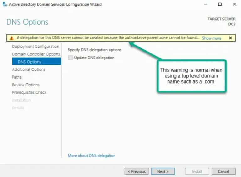 How to Add Domain Controller to an Existing Domain dns options