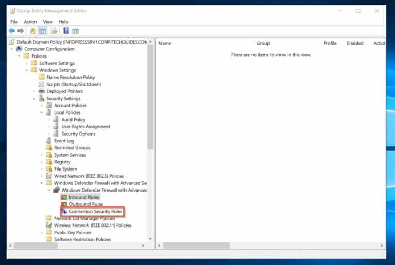 Using Group Policy to Enhance Active Directory Security Connection Security Rules​