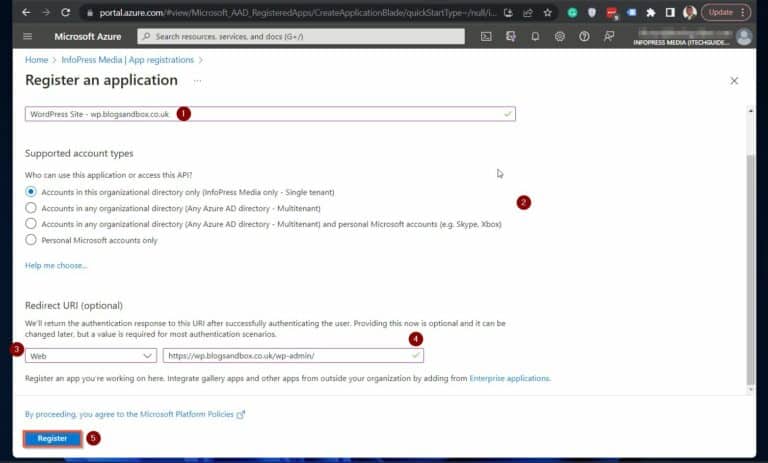 How to Create Azure AD Application Registration register new application