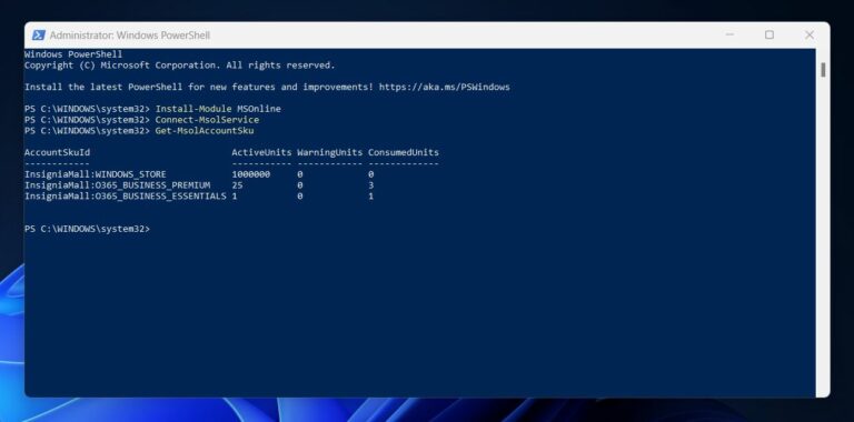 How to find your Office 365 licenses with PowerShell