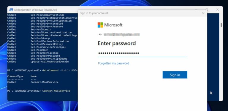 Next enter your Office 365 password and click Sign in