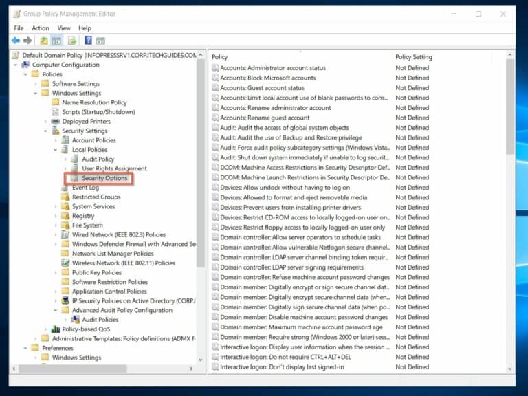 Using Group Policy to Enhance Active Directory Security