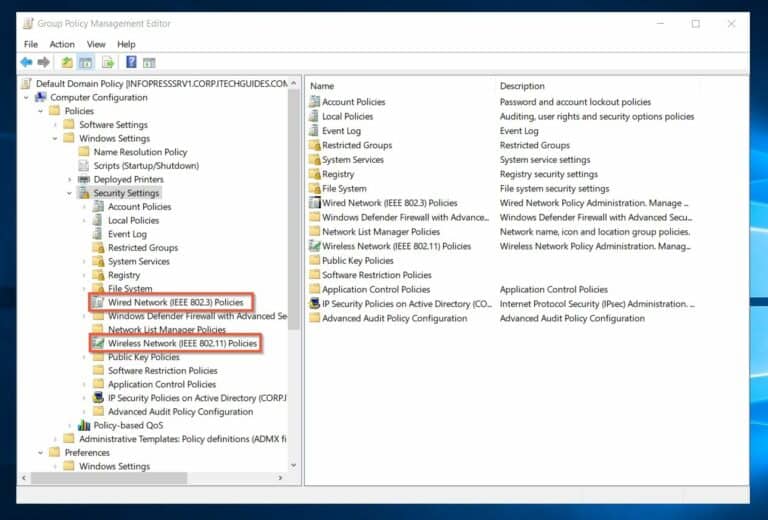 Using Group Policy to Enhance Active Directory Security Wired and Wireless Network Policies