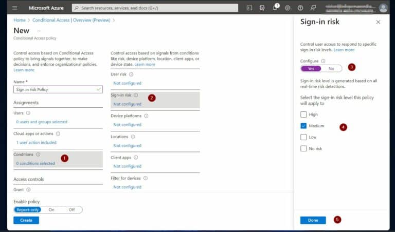 Azure AD Security Best Practices for Remote Work - create a sign in risk policy