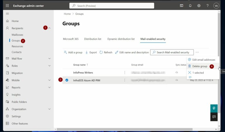 Azure AD Privileged Identity Management - Delete the Default Azure AD PIM Approvers (mail-enabled) Group from Exchange Online