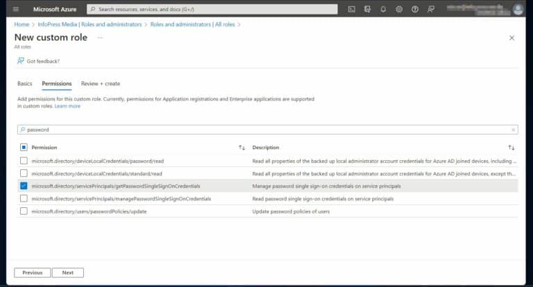 Grant permission to a new Custom Roles in Azure Active Directory