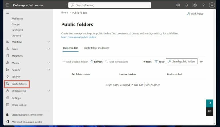Configure and Manage Public folders in Exchange Online