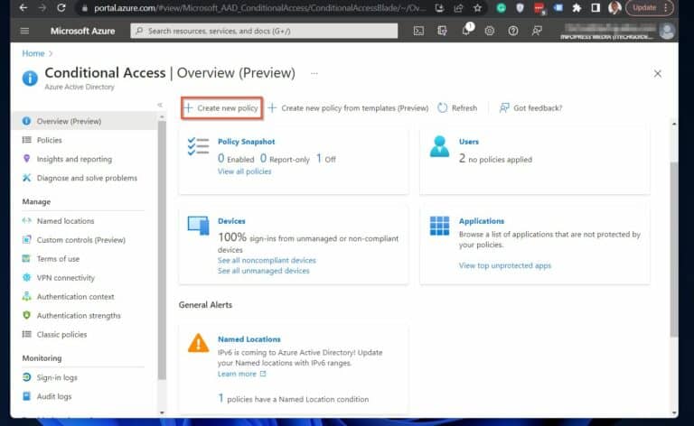 Use Azure AD Conditional Access policies to enable idle timeout and MFA for users in admin roles - create a new conditional access policy