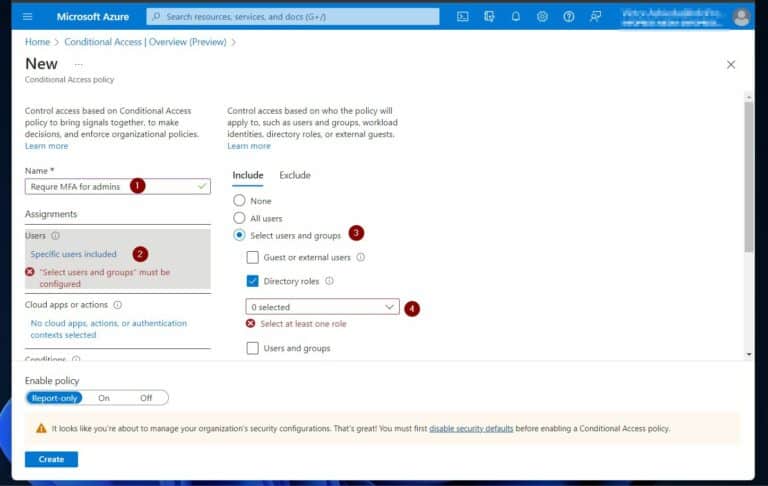 turn on Azure AD MFA by creating a Conditional Access policy