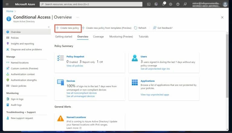 Enable Azure AD MFA via Conditional Access Policy