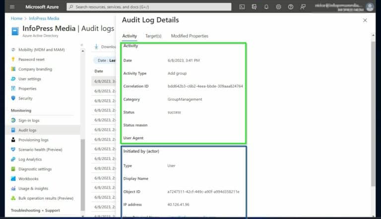 Understanding Azure AD Audit Logs