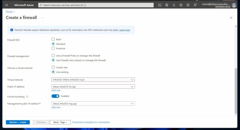 Deploy the Azure Firewall to a Virtual Network (VNet) - add configurations screen 2 of 2
