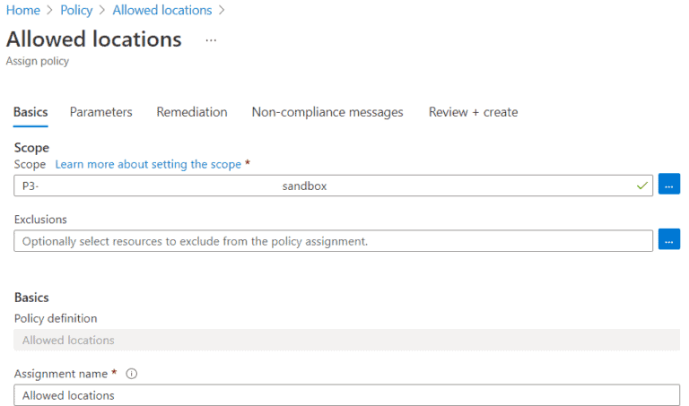 How to Implement Compliance and Governance Policies in Azure allowed locations