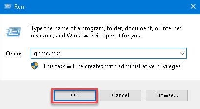 execute gpmc via run window