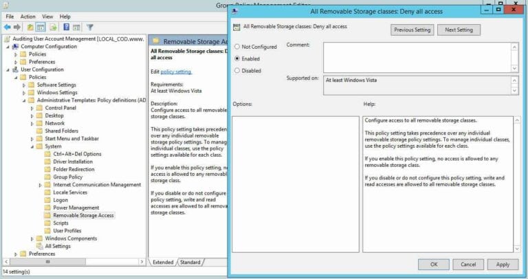 Deep Dive into Active Directory Group Policies Disallow removable media drives