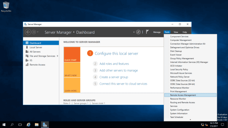 server manager tools and remote access management