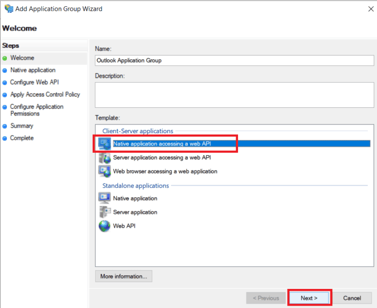 Implementing MFA in Microsoft Exchange Server Template Selection