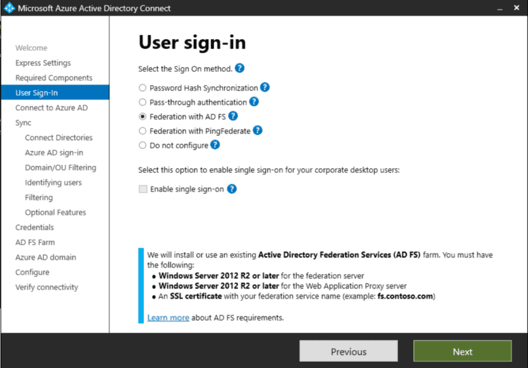 Ensuring Active Directory Security in Hybrid Environments User sign-in options