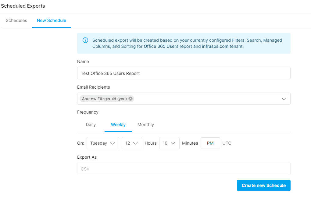 Scheduled Report Exports