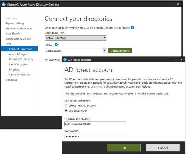 Microsoft Entra Connect AD Account